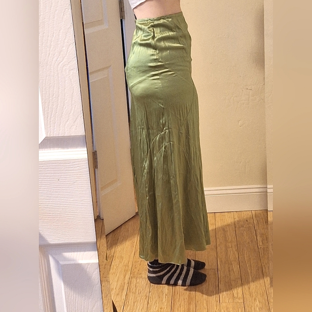🍃SILK🌱 Green,Maxi Skirt